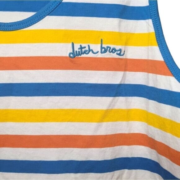 Dutch Bros Coffee Nautical Striped Tank Top - Picture 4 of 5